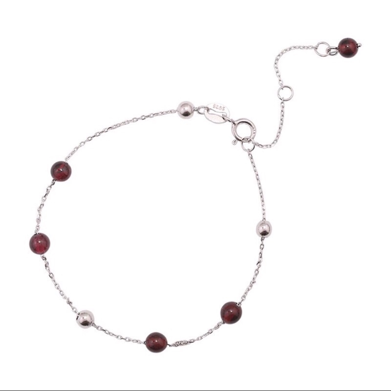 Lắc tay bạc 925 granat xinh xắn trẻ trung Dế Bạc – LT4426