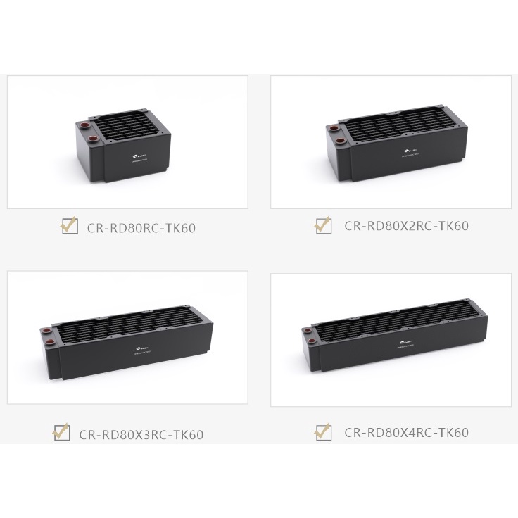 Két làm mát Radiator tản nhiệt nước custom dùng fan 80mm Bykski CR-RD80RC-TK60