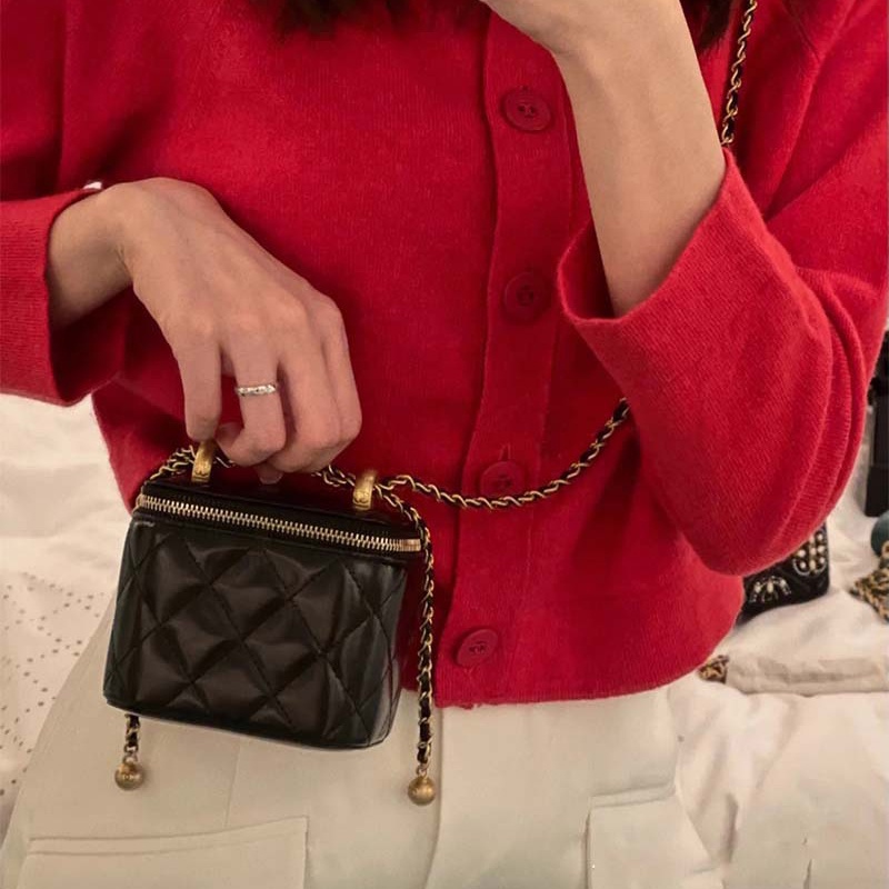 IELGY Túi đeo chéo IELGY nhỏ nhắn hình vuông phốI dây chuỗi xích thờI trang dành cho nữ