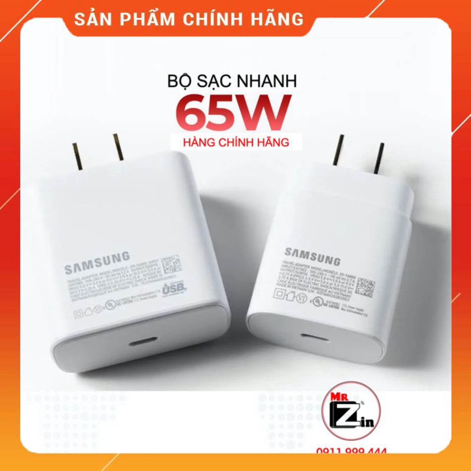 [CHÍNH HÃNG] Bộ sạc nhanh Samsung 65W hàng chính hãng ( củ sạc 65W và cáp C to C )