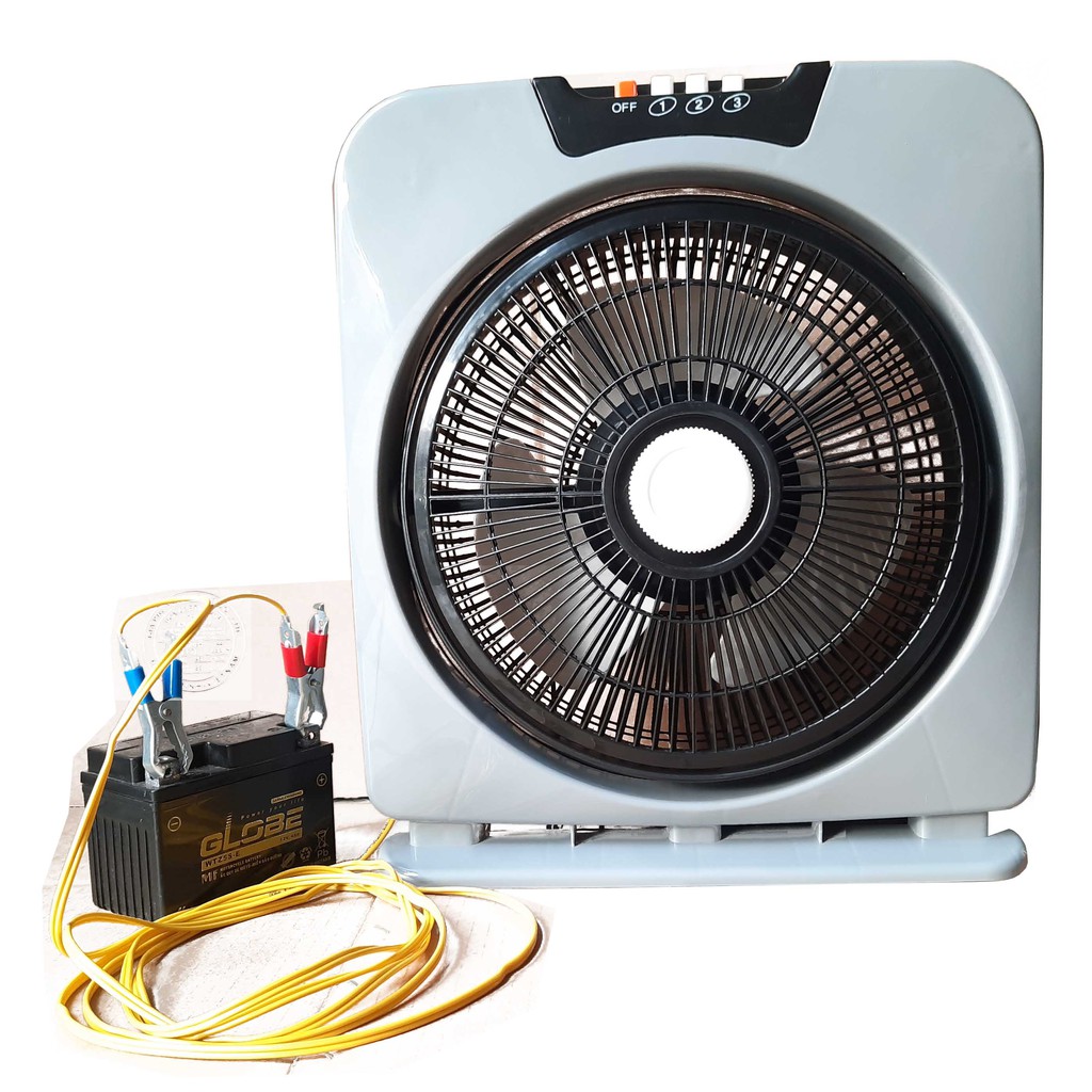 Quạt hộp 12V, có 3 tốc độ, dây dài 3m, chạy trực tiếp NLMT. | BigBuy360 - bigbuy360.vn