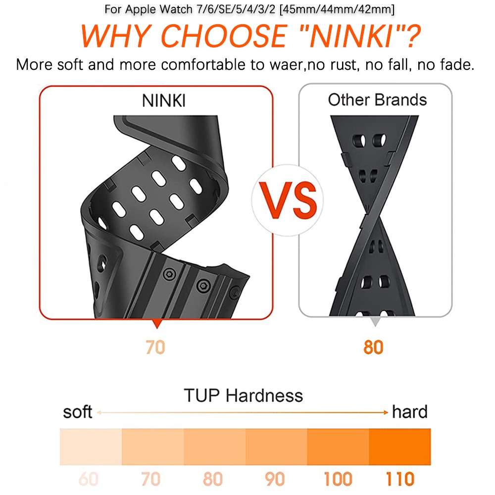 Ninki Ốp Bảo Vệ Bằng TPU + PC Cao Cấp Có Dây Đeo Cho iWatch Series 8/7/6/SE/5/4 45mm 44mm 42mm iWatch 8/7 45mm