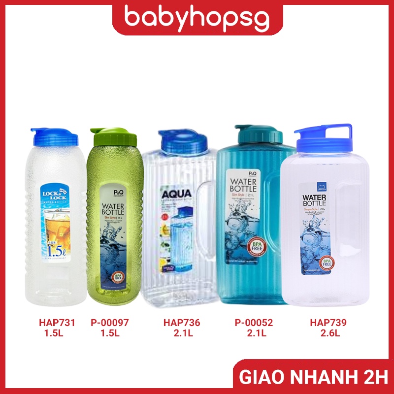 Bình đựng nước Lock&Lock Water Bottle BPA Free HAP739 2.6L nhiều size - BABYHOPSG