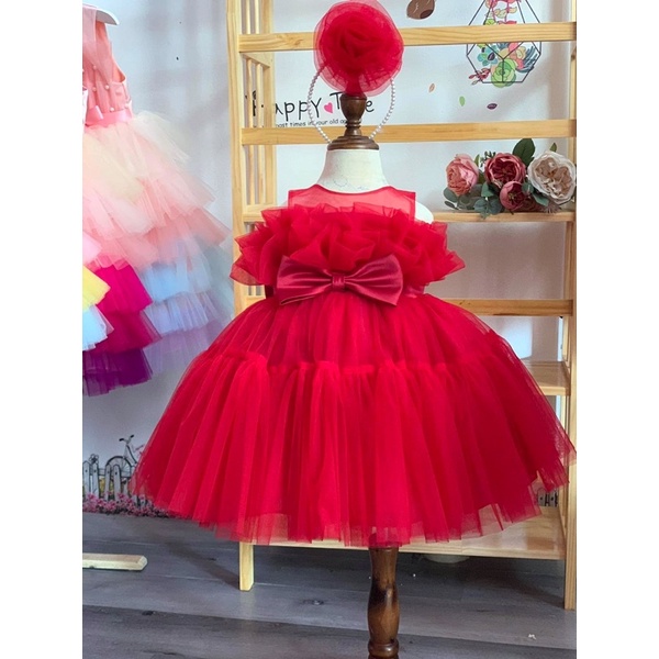 Váy Công Chúa Hoa Xoè Nhiều Lớp Tinh TếLINA KIDS  ❤️ Tặng Kèm Phụ Kiện