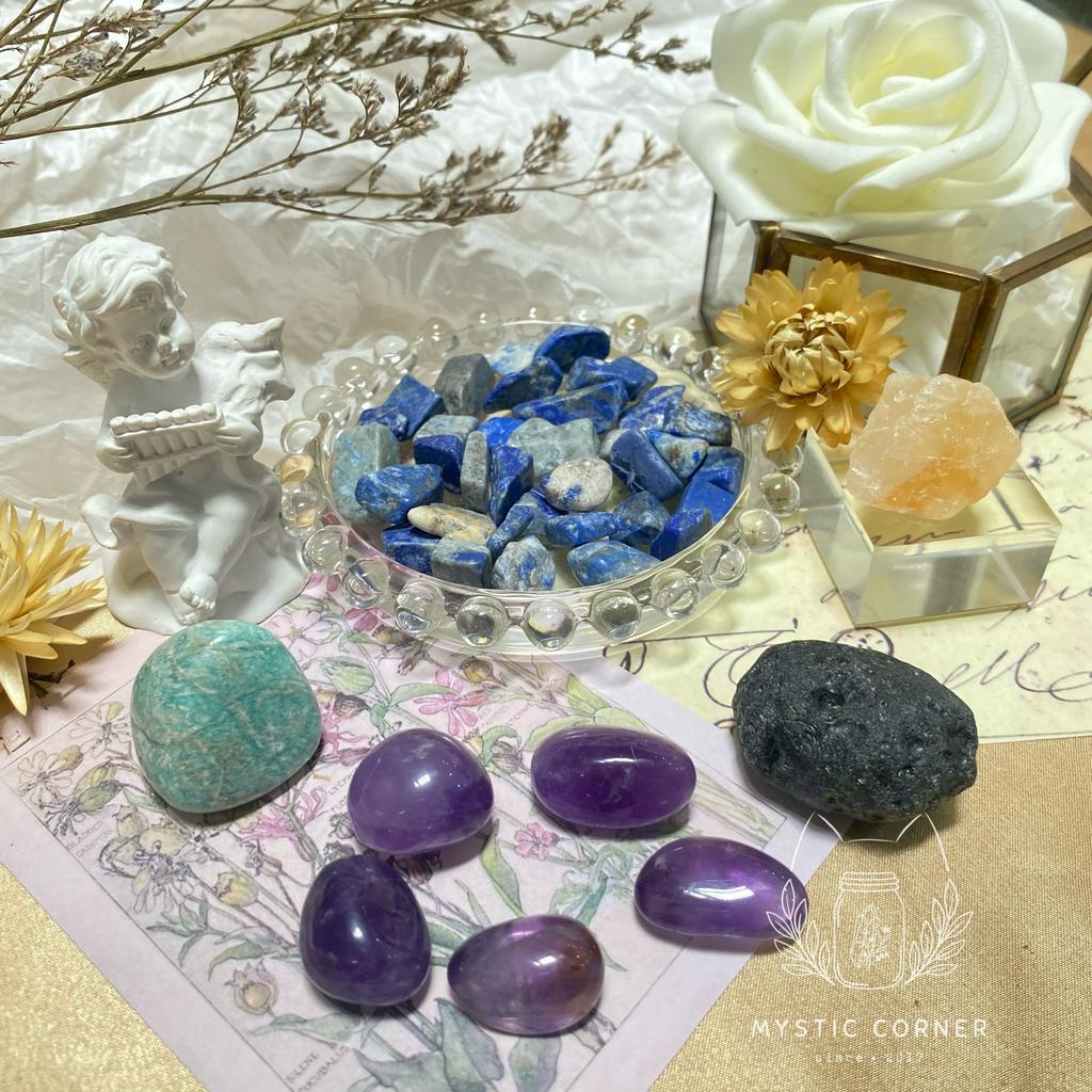 Set đá may mắn cho Xử Nữ, đá thạch anh, đá thanh tẩy bài Tarot, đá phong thuỷ