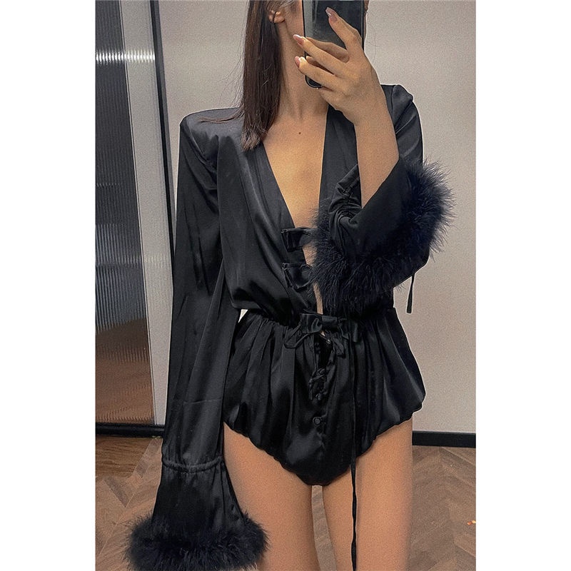 Phong Cách Mùa Thu Mới!F &amp; X Áo Sơ Mi Một Mảnh Tay Dài Cổ Chữ v Ôm Dáng Phong Cách Phương Tây Thời Trang Mùa Thu Quyến Rũ Dành Cho Nữ