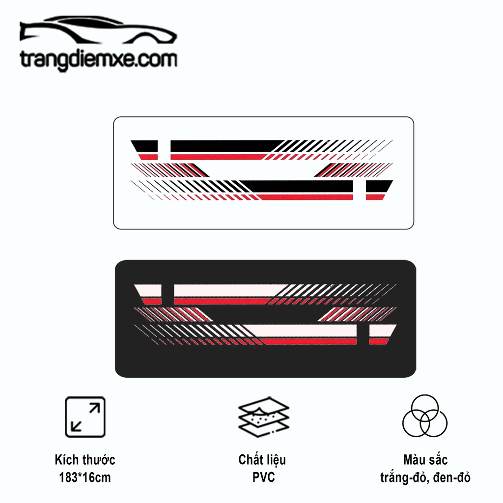 Decal Dán Xe Dạng Sọc Dài A77 Tem Dán Xe Dài Siêu Bền Đẹp Trangdiemxe