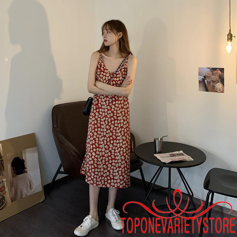 Đầm Hai Dây Họa Tiết Hoa Vintage Cho Nữ | BigBuy360 - bigbuy360.vn