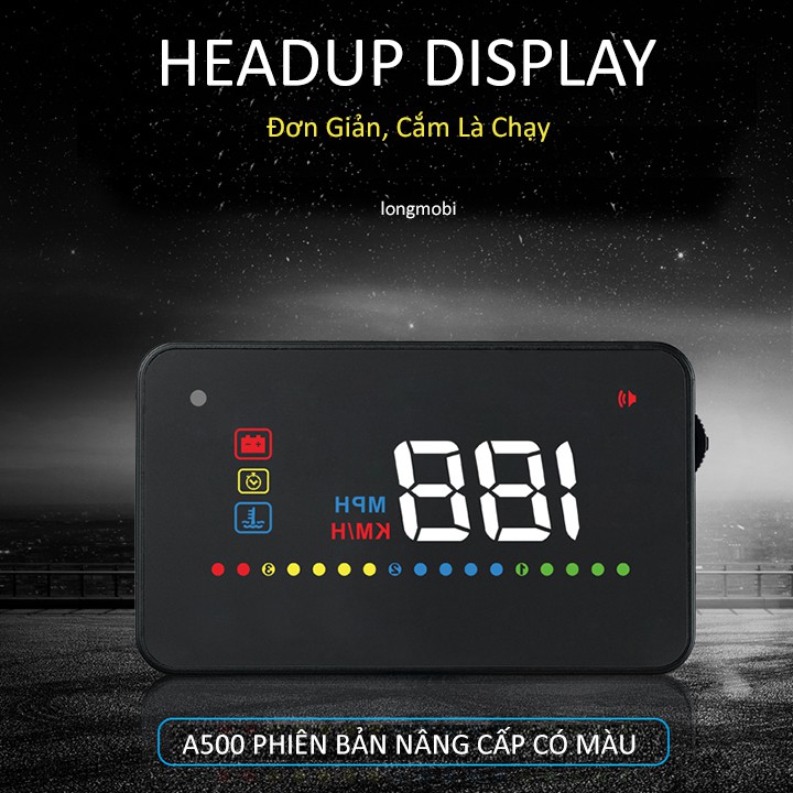 Hub A500 - HUD Hiển Thị Tốc Độ Lên Kính Lái