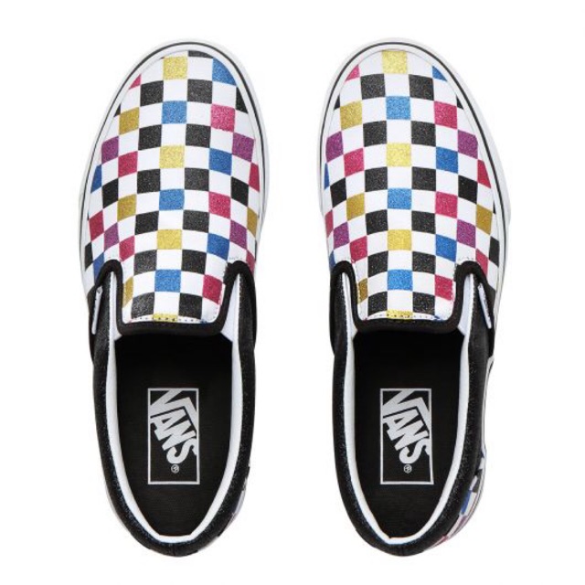 Giày vans slip on (GLITTER CHECKERBOARD CLASSIC SLIP-ON SHOES)