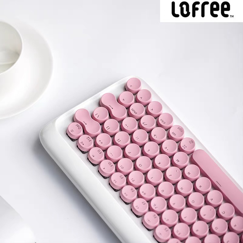 Bàn phím cơ không dây bluetooth Lofree bản giới hạn hoa anh đào hồng pastel chính hãng