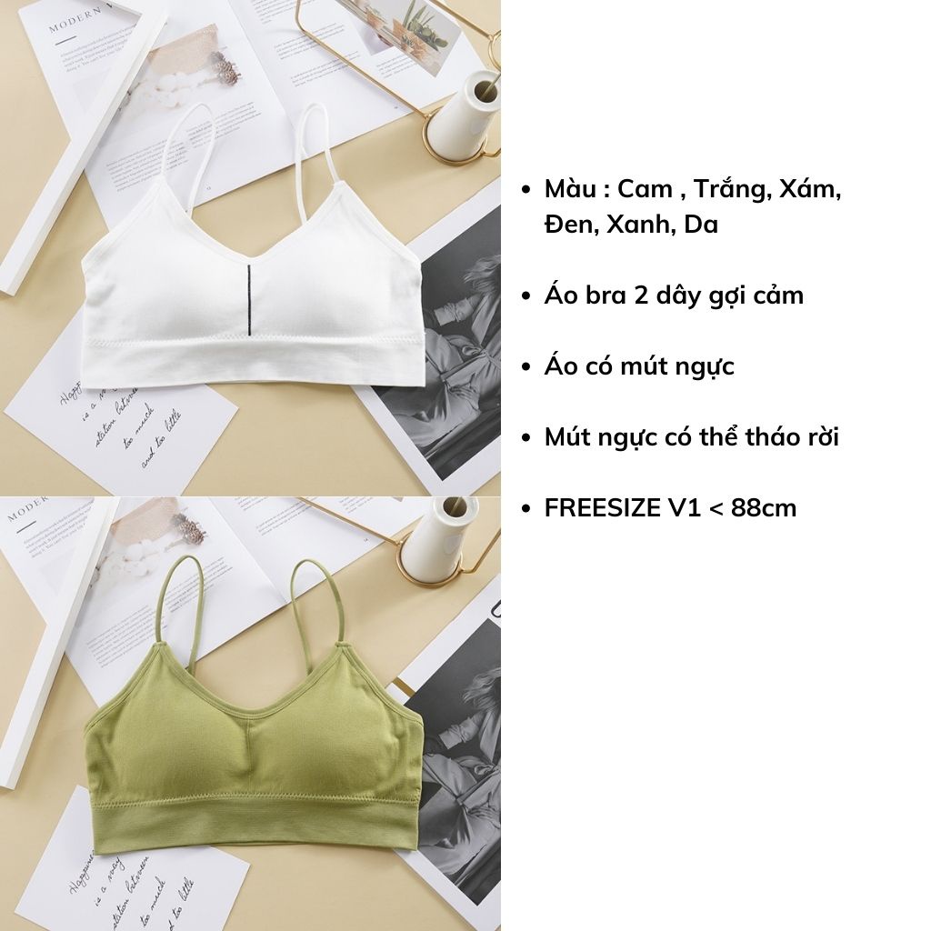 Áo bra nữ 2 dây tập gym đẹp dây mảnh quyến rủ B7704