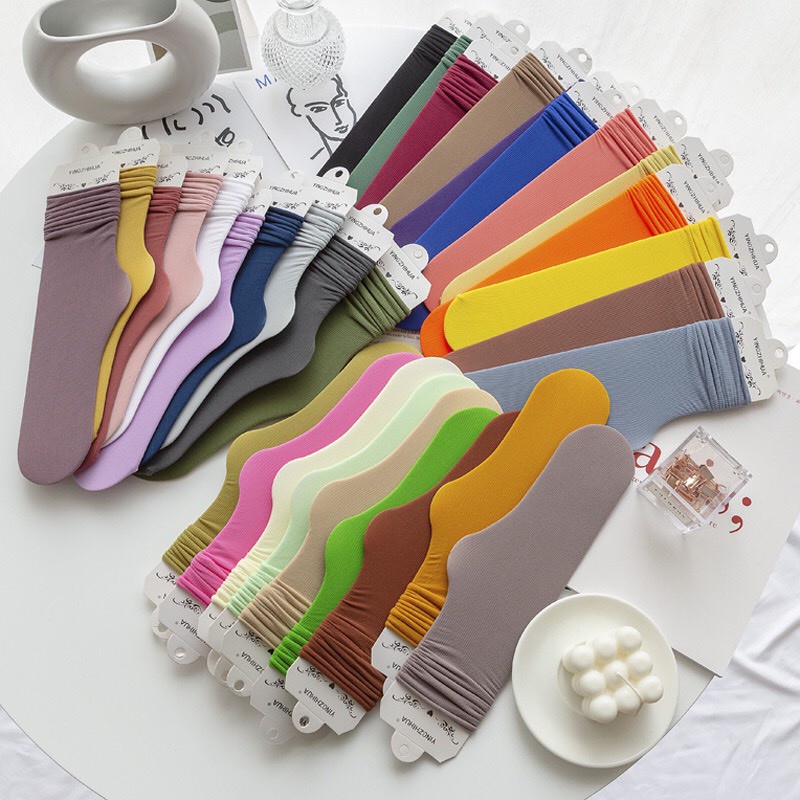 [Vớ Nữ Nhún Cổ Cao]Tất Nữ Nhún Cổ Cao Chất Mỏng Thoáng Mát Nhiều Màu [ MÃ A802 ]
