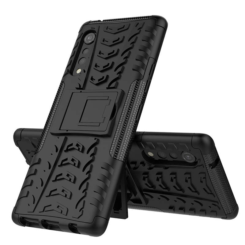 Dành Cho LG Velvet Case Hybrid Armor Chống Sốc Chân Đế Vỏ Điện Thoại Bảo Vệ