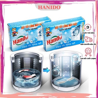 Combo 2 Hộp 4 Gói bột vệ sinh máy giặt tẩy lồng máy cực mạnh Hando 200g