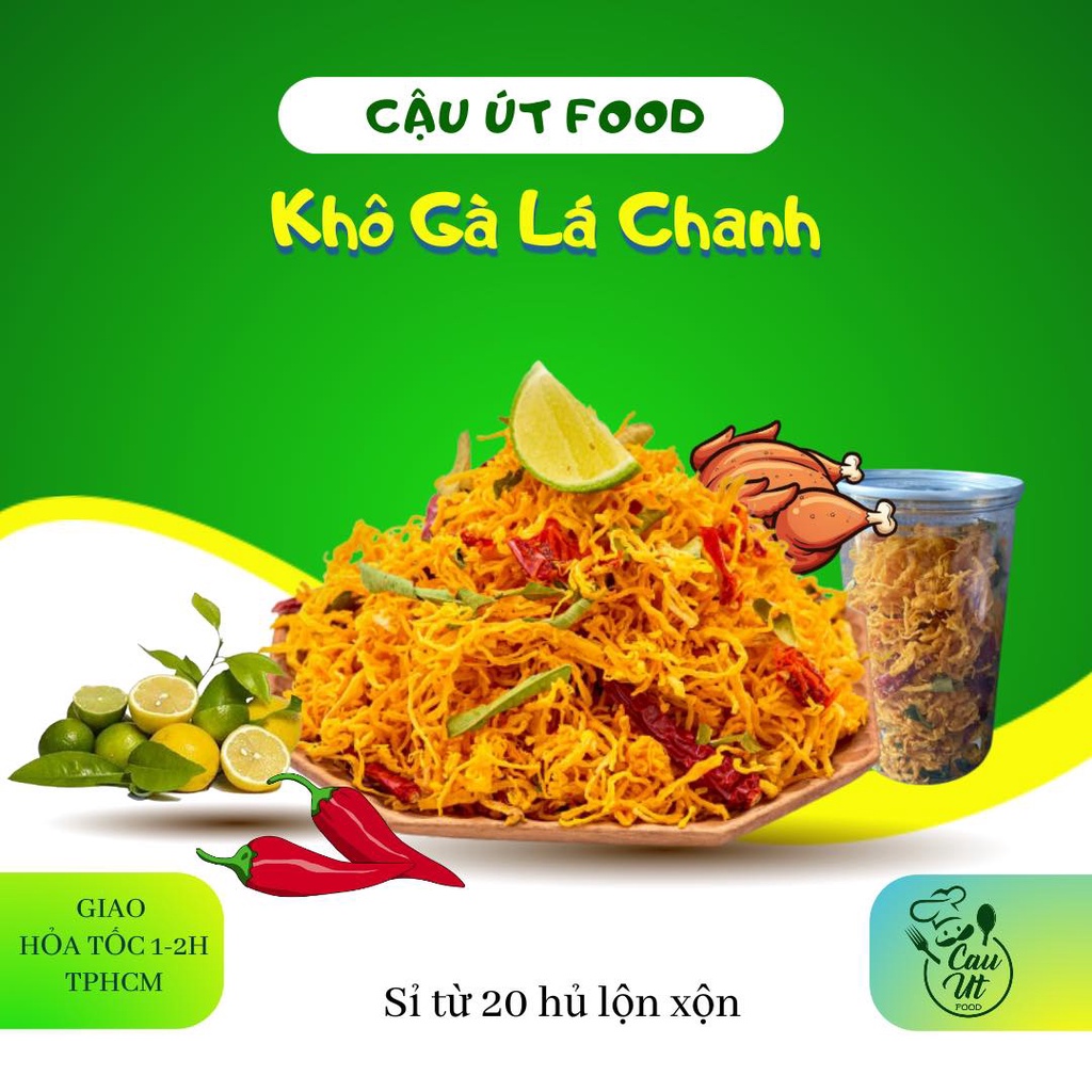 Khô Heo Cháy Tỏi Loại 1, Khô Gà Lá Chanh Loại 1, Đồ ăn vặt ngon, Cậu Út Food