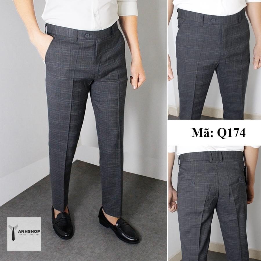 Quần tây nam kẻ caro chất vải cotton cao cấp , chuẩn thiết kế hàn quốc,  cực tôn dáng, lịch sự, trẻ trung