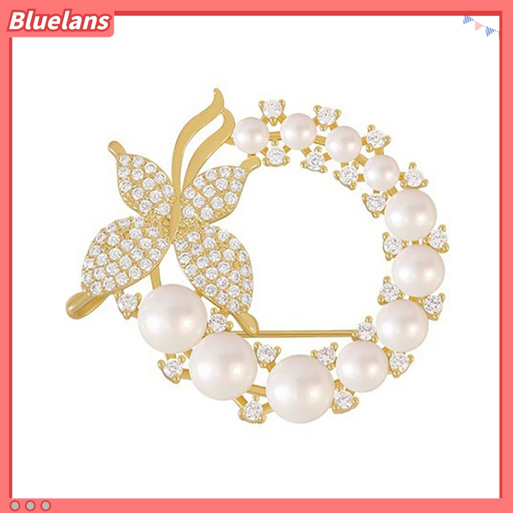 Ghim Cài Áo Hình Tròn Đính Ngọc Trai Giả Sang Trọng 48h