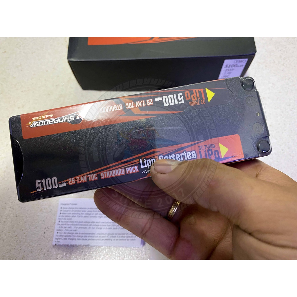 Pin HardCase SUNPADOW 2s 7.4V 5100mAh 70C