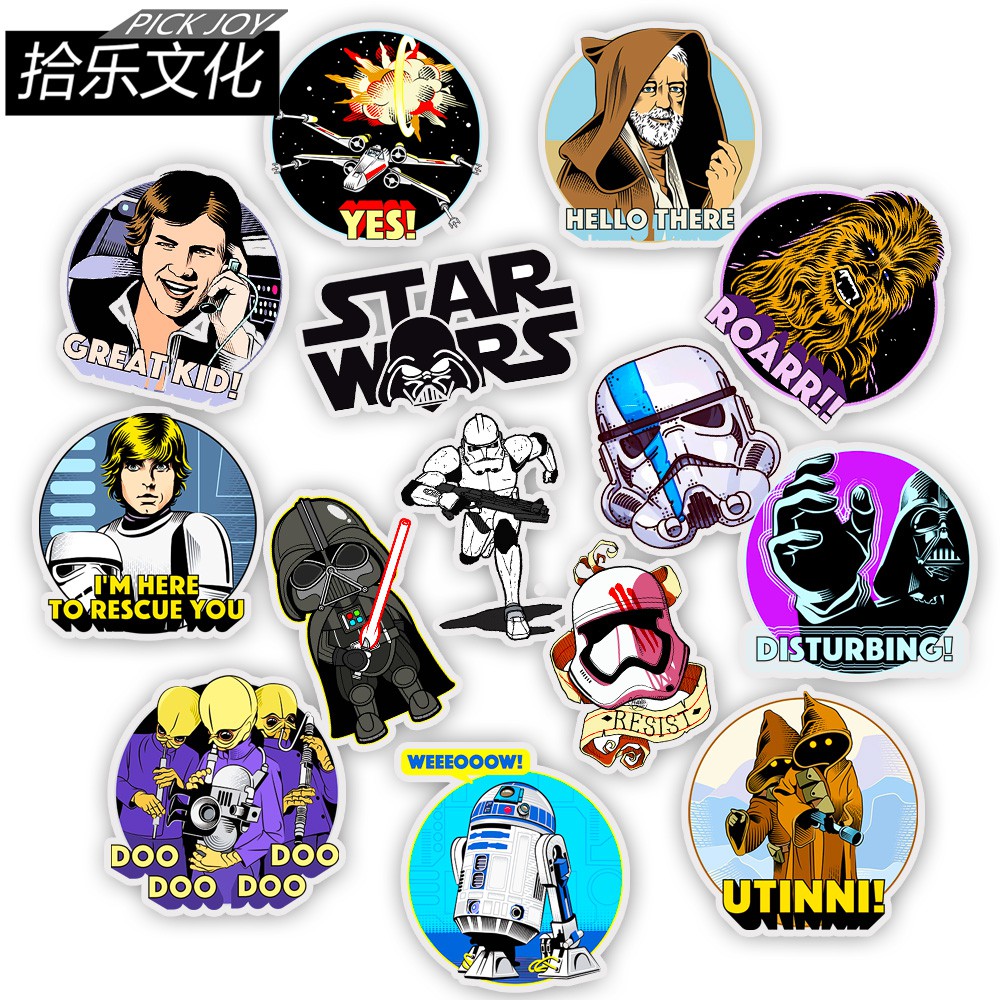 Set 50 Miếng Dán Trang Trí Chống Thấm Nước Chủ Đề Phim Star War