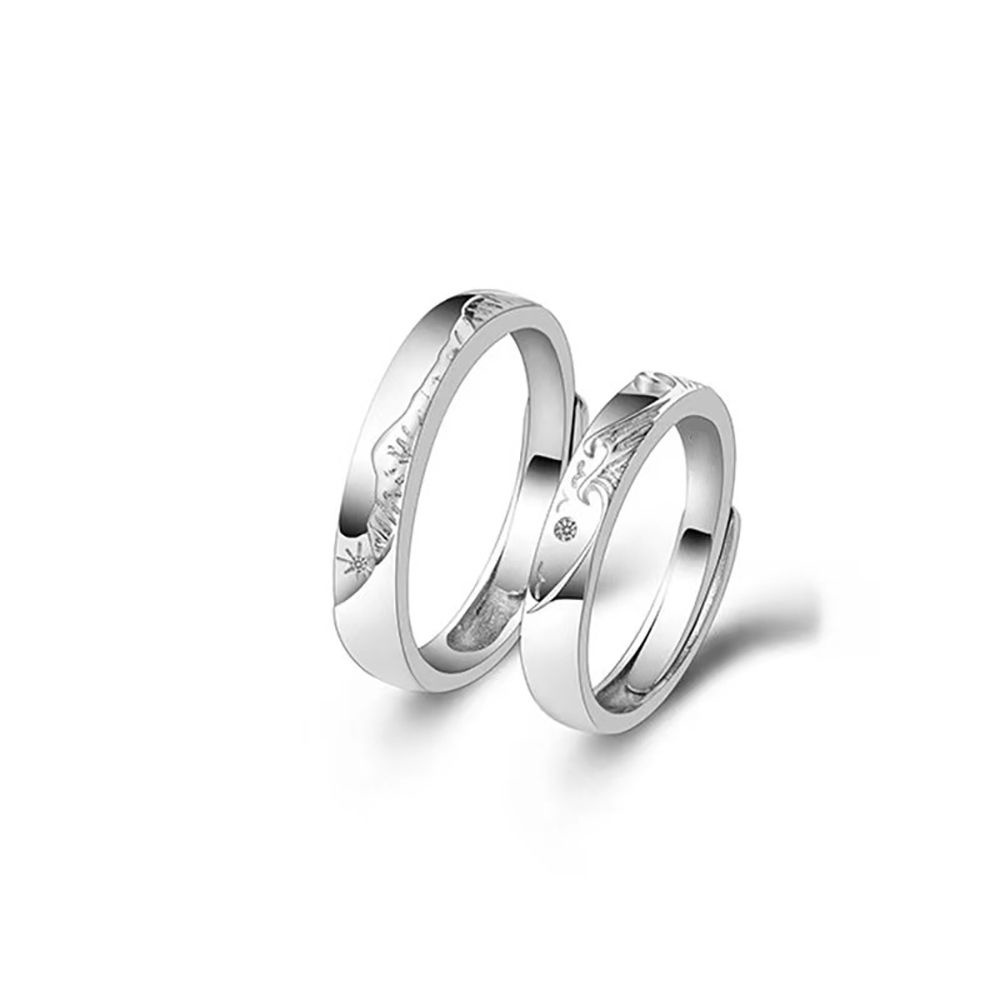 Nhẫn Cặp Đôi Dạng Mở Điều Chỉnh Được Phong Cách Hàn Quốc Lãng Mạn Thời Trang Cho Nam Và Nữ