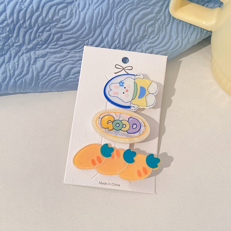 Set 3 kẹp tóc hoạt hình xinh xắn 2021