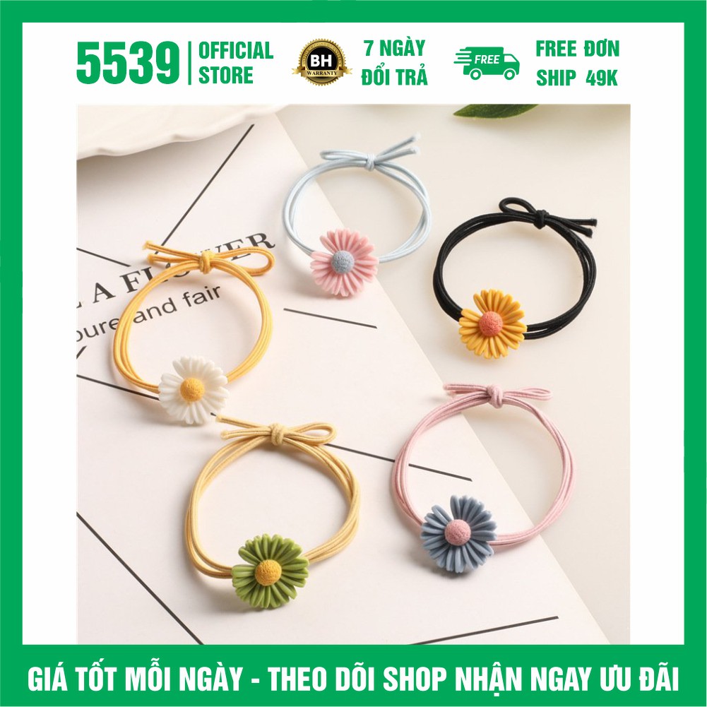 Dây cột tóc hoa cúc phong cách hàn quốc dễ thương nhiều màu thích hợp mọi lứa tuổi - Shop 5539