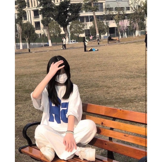 Bộ đồ Nữ áo Thun  Aa Quần Culottes trắng FREESIZE Set đồ nữ áo Thun trắng co giãn quần ống suông trắng