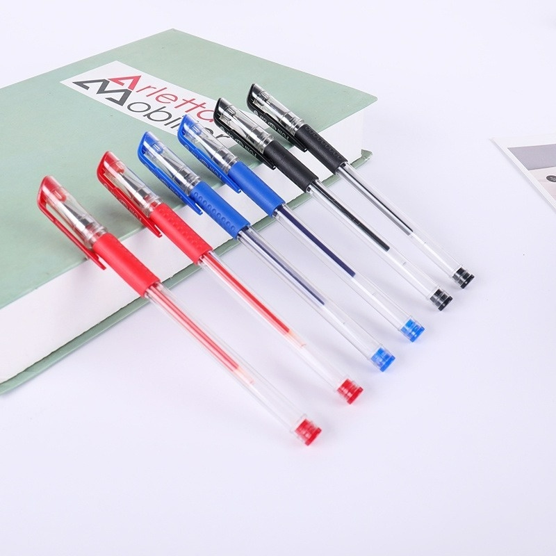 Bút Mực Gel 0.5mm Màu Đen Đỏ Xanh Đỏ