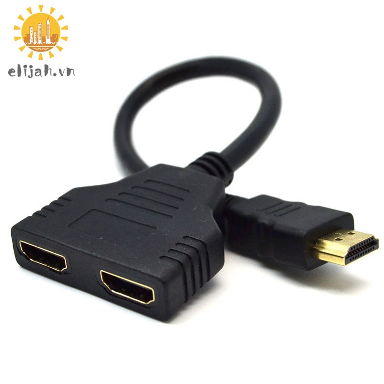 HDMI Male to 2 HDMI Female 1 in 2 out Splitter Black Cable Adapter Converter