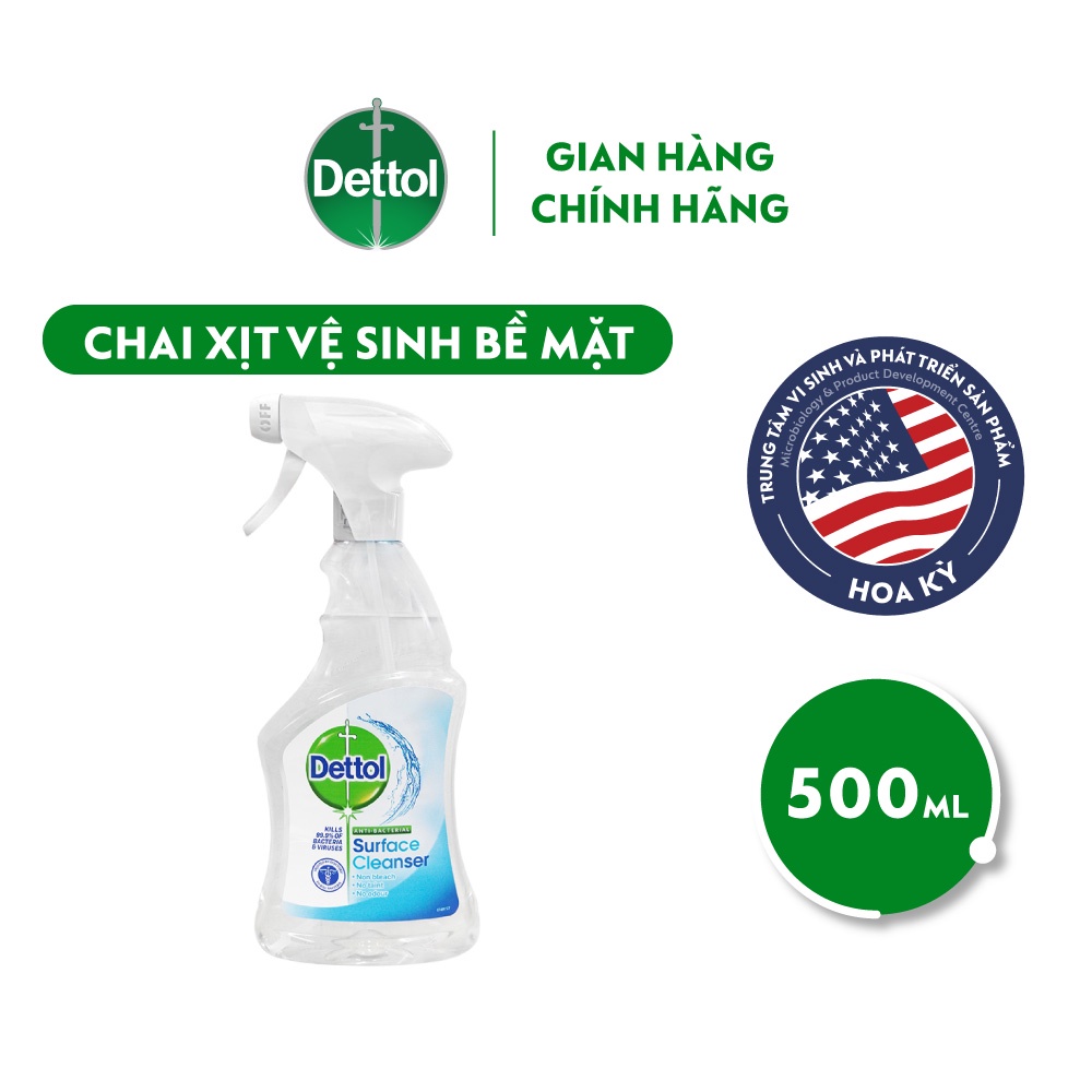 [QUÀ TẶNG KHÔNG BÁN] Chai xịt bề mặt kháng khuẩn Dettol 500ml