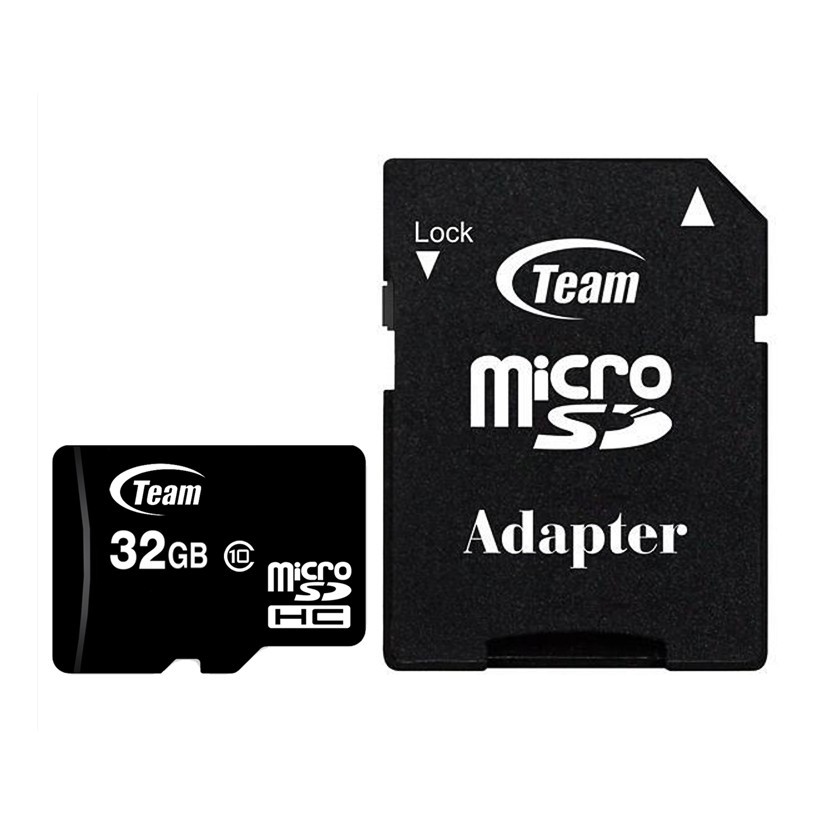Thẻ nhớ micro SDHC Team 32GB class 10 kèm Adapter (Đen) - Hãng phân phối chính thức