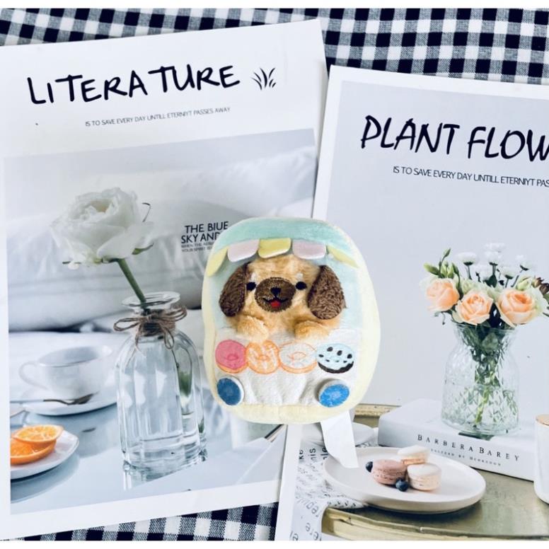 Gấu bông chó pug ngồi cửa hàng nhỏ 6-8cm