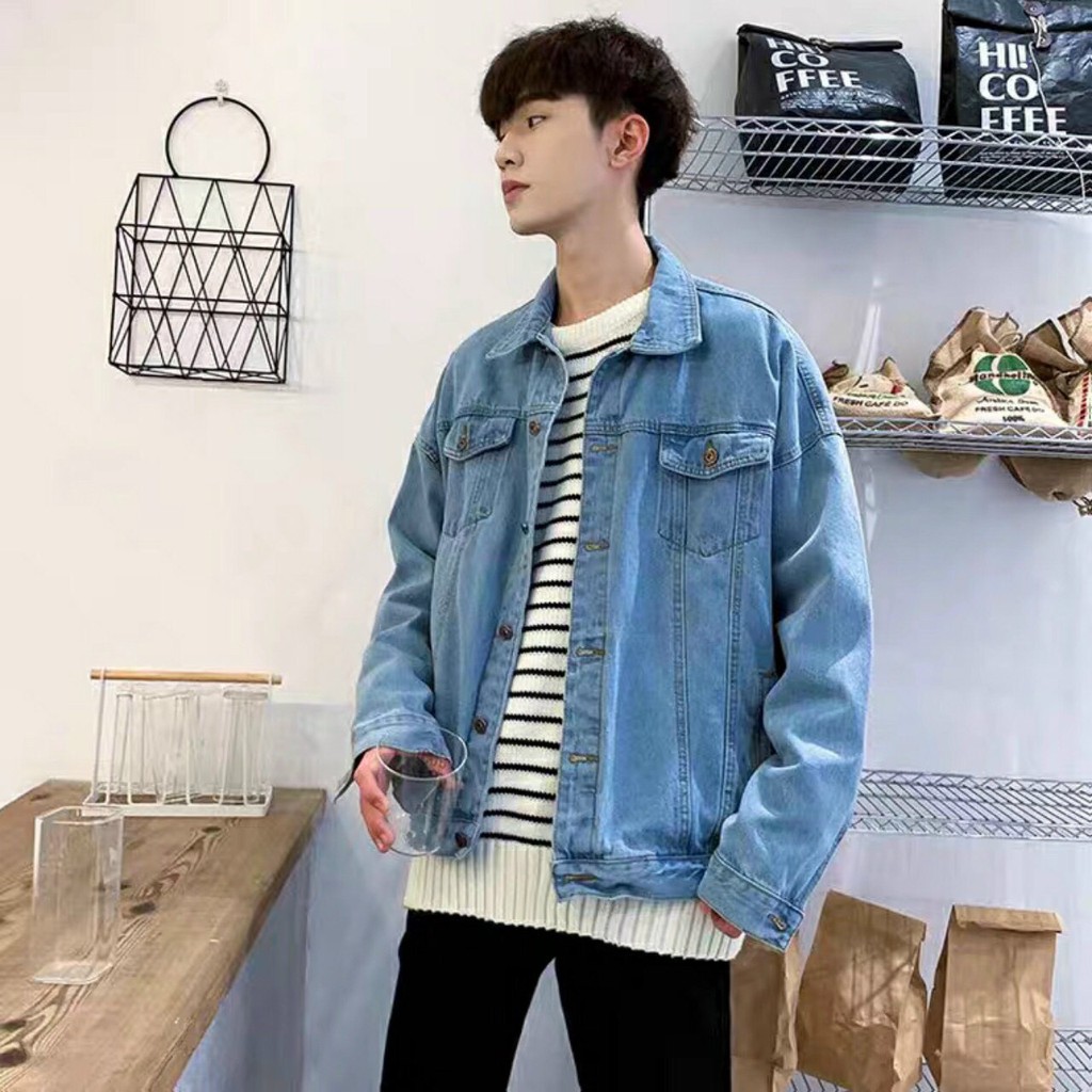 Áo khoác jean Unisex Form Rộng BASIC Áo khoác bò Nam Nữ trơn Cao Cấp nhiều màu Unisex Zalofa