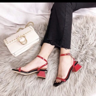 Giày sandal cao gót đế vuông