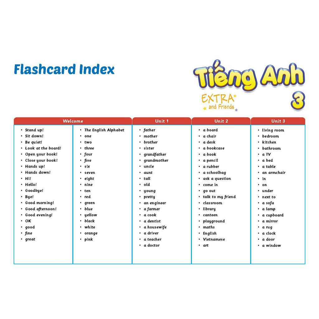 Sách - DTPbooks - Tiếng Anh 3 Extra and Friends Flashcards (Tranh hình)