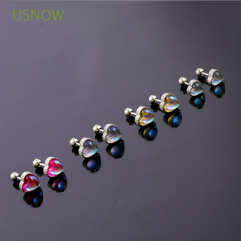 Khuyên tai thép không gỉ kiểu trái tim phong cách Hàn Quốc thời trang dành cho nữ