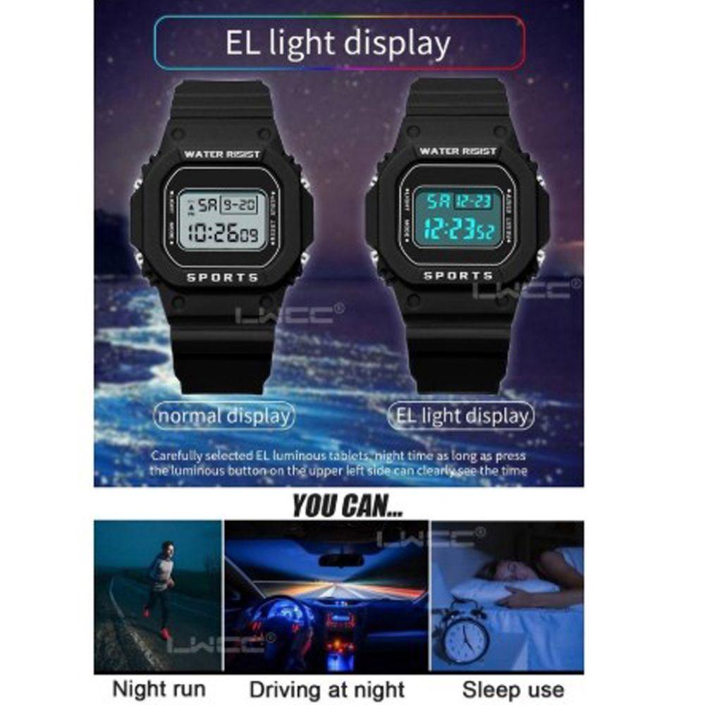 Đồng hồ điện tử HEALMEYOU có đèn LED không thấm nước thời trang dành cho nữ