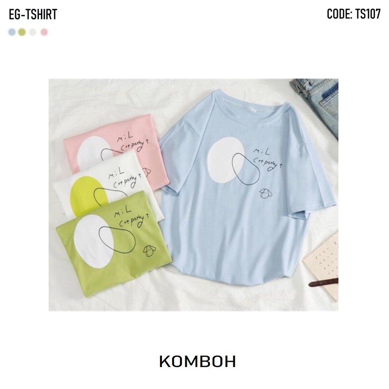 Áo thun tay lỡ KOMBOH phông Unisex nam nữ oversize form rộng ulzzang TRỨNG A15
