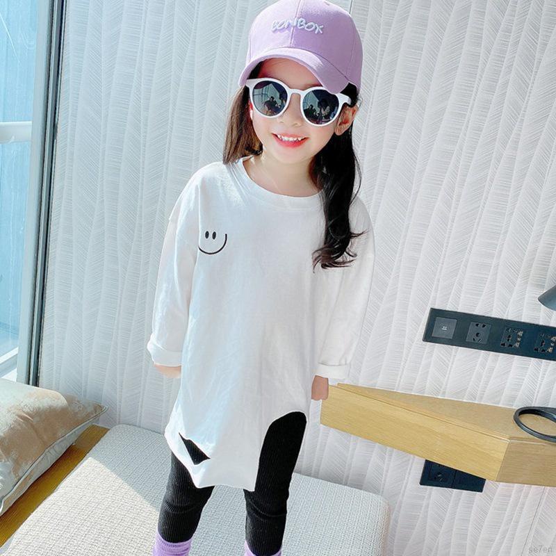 Áo sơ mi tay dài in họa tiết hoạt hình kiểu Hàn Quốc thời trang mùa thu cho bé gái Se7en