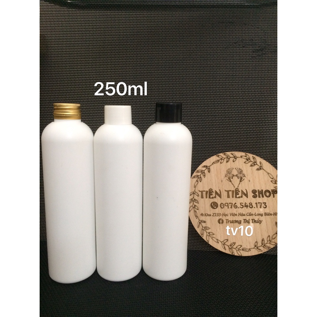 Chai nhựa trắng đục vai tròn 250ml nắp vặn