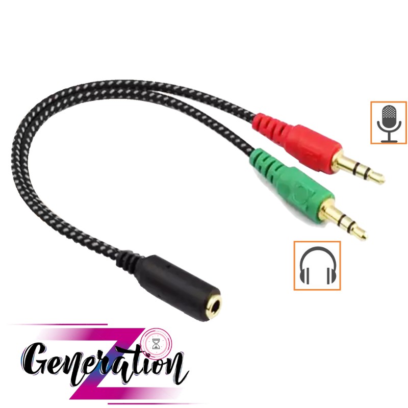 Cáp Gộp Headphone và Mic ra 1 đầu 3.5 - Cáp loa gộp 2 đầu 3.5 vào 1 đầu 3.5