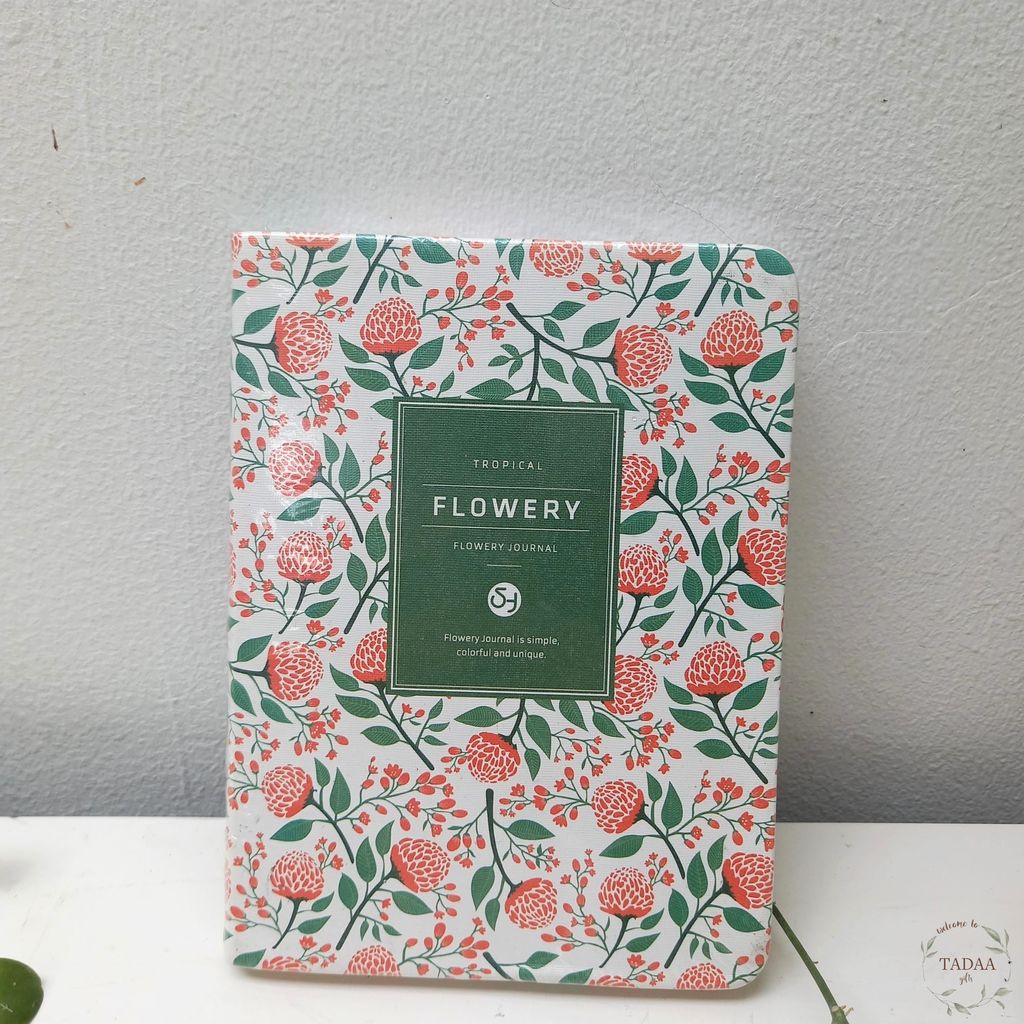 Sổ tay nhật ký hoa lá Flower vintage kẻ ngang và trơn nhiều màu planner, note tiện lợi