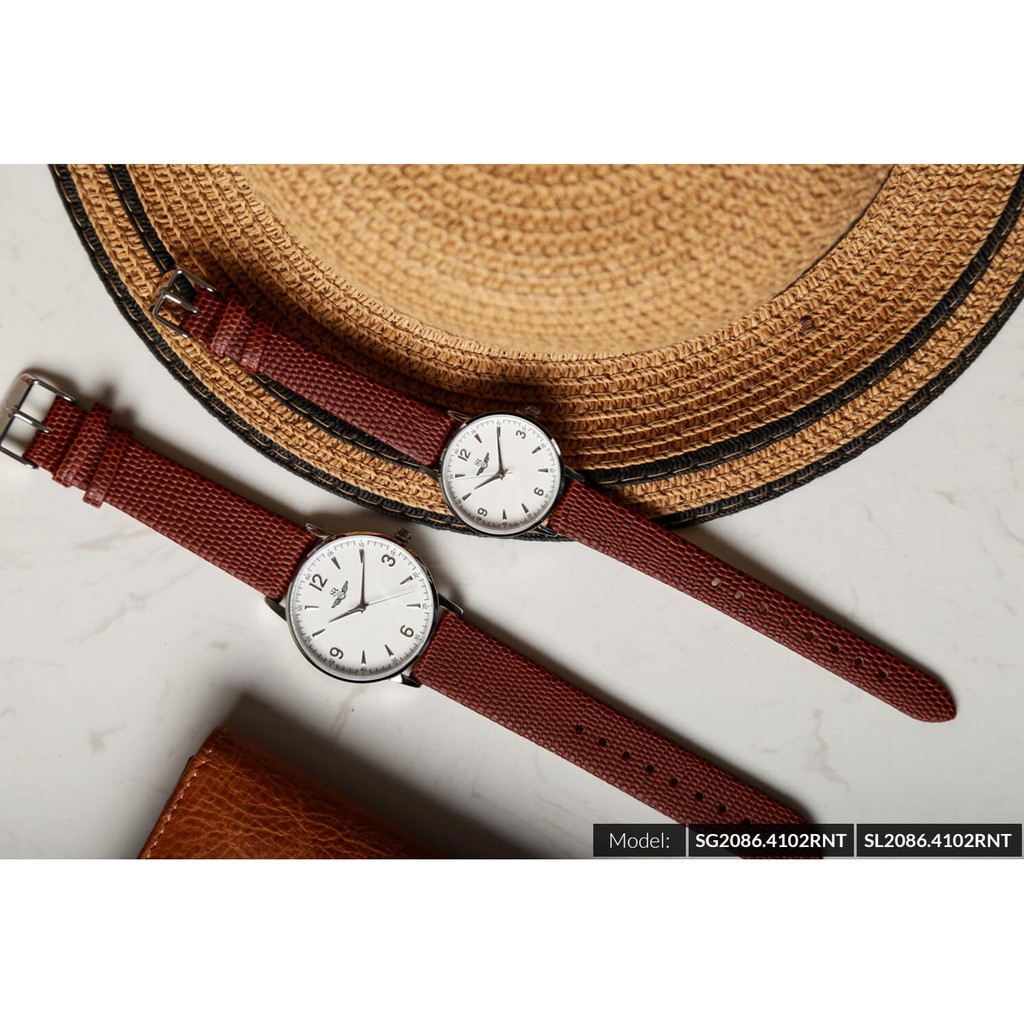 Đồng hồ cặp đôi SRWATCH SR2086.4102 Mặt kính Sapphire sở hữu phong cách thiết kế san