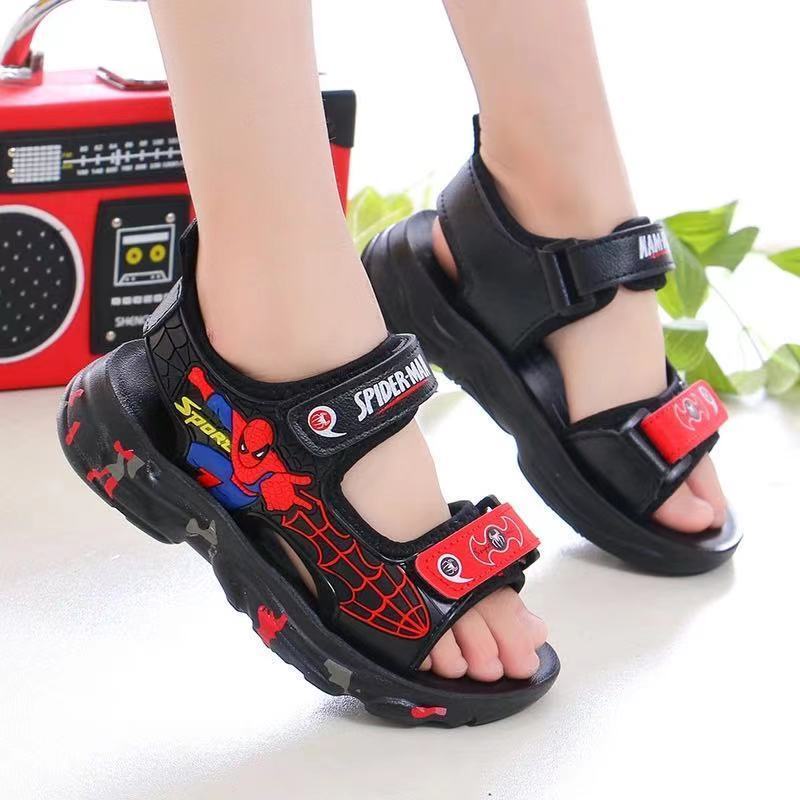 Xăng đan Đi Biển Chống Trượt Họa Tiết Hoạt Hình Người Nhện Cho Bé Trai