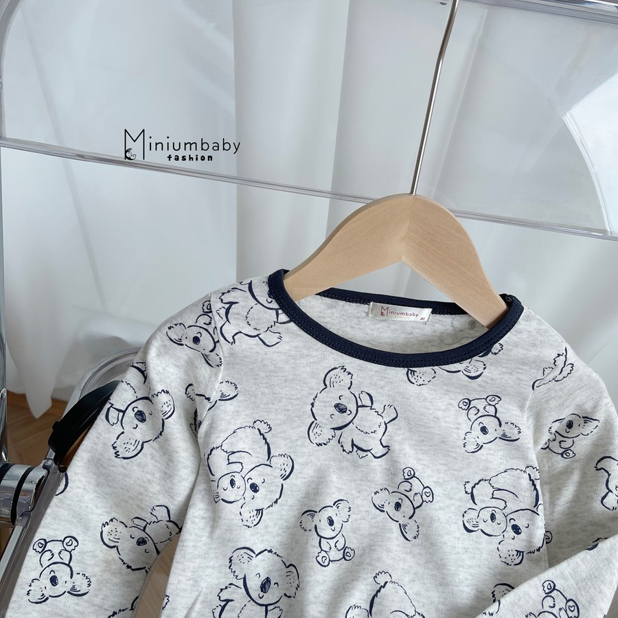 Bộ đồ dài tay quần dài thu đông cho bé trai/gái chất liệu 100% cotton thun lạnh quần áo trẻ em MiniumBaby-SB1261.