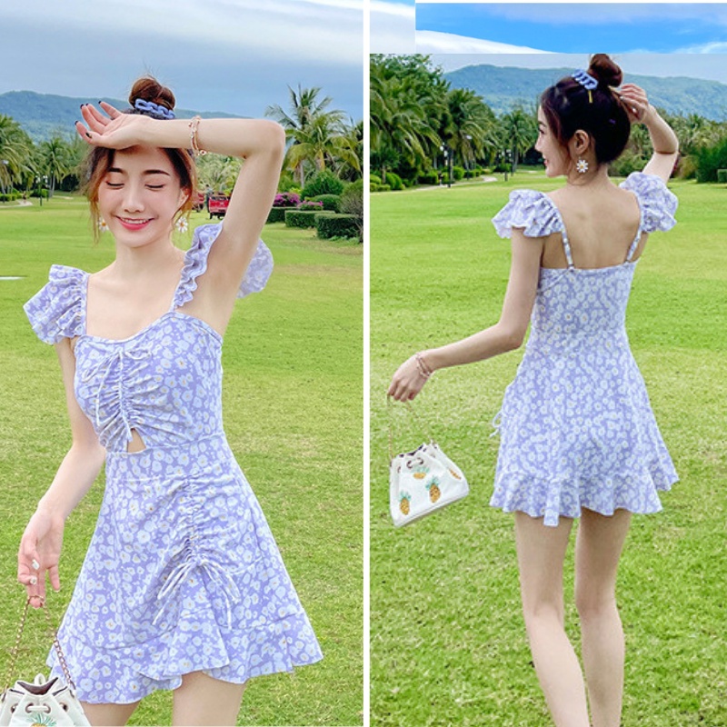 Bikini 1 mảnh liền thân váy kín đáo Hàn Quốc đẹp Quảng Châu nhiều màu che khuyết điểm 8315 DK3T102