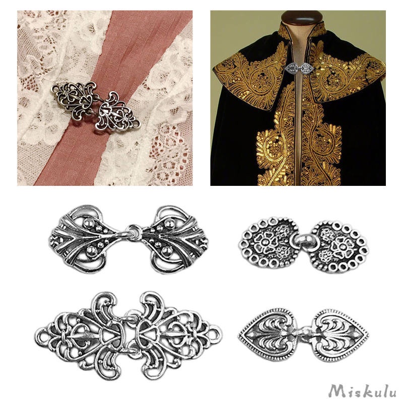 Set 4 Cặp Kẹp Cố Định Khăn Choàng Cardigan Họa Tiết Hoa Rỗng Kiểu Vintage