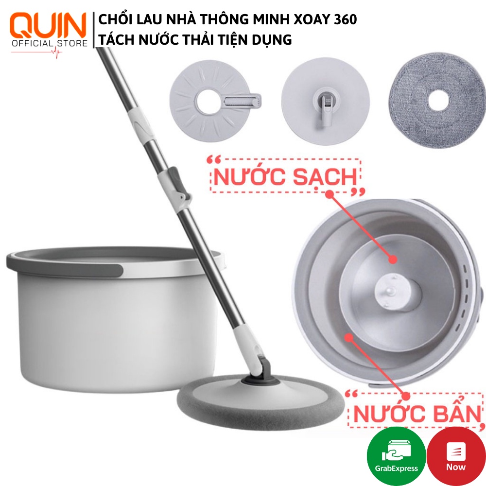 Chổi Lau Nhà Tách Nước Bẩn Xoay 360 Thông Minh, Siêu Nhanh, Sạch, Tiện Dụng