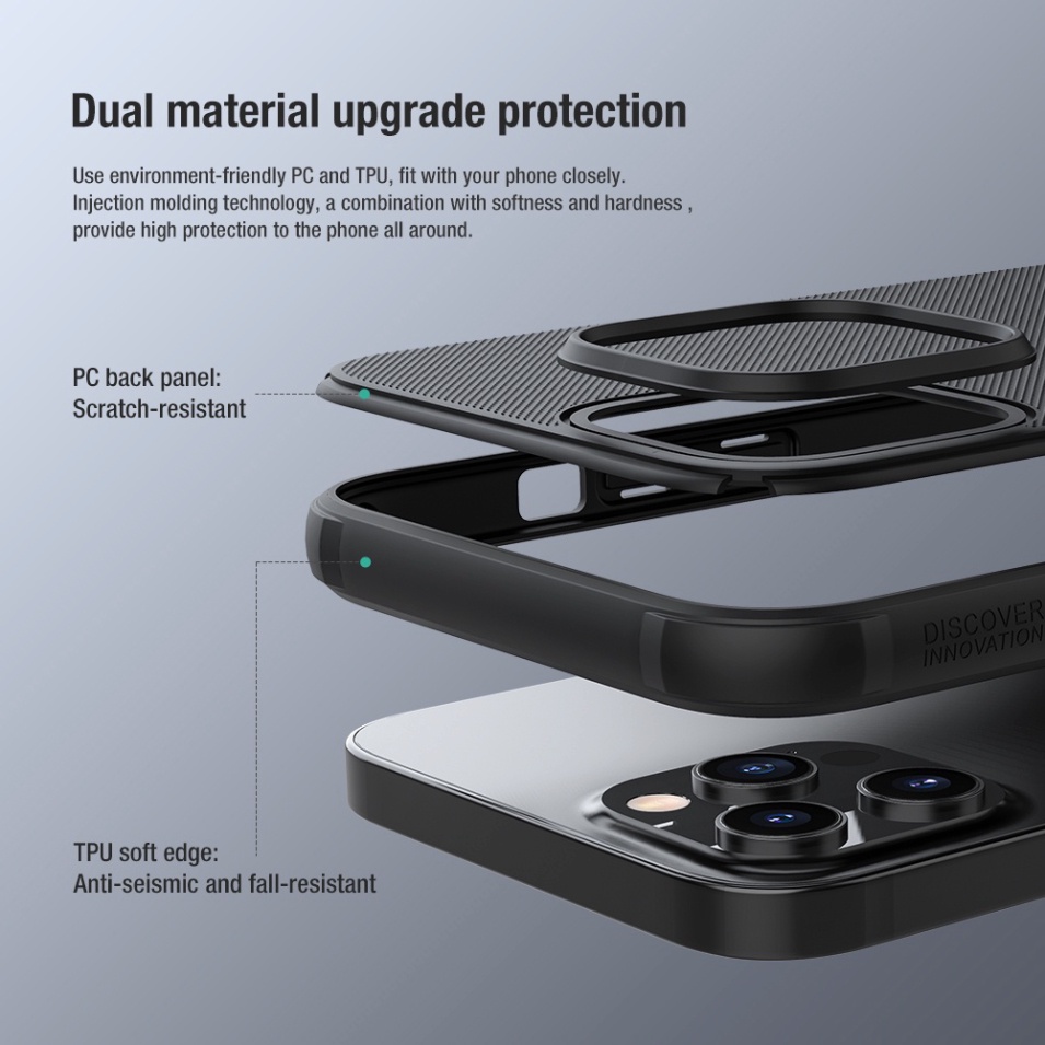 Ốp điện thoại Nillkin dòng Super Frosted Shield Pro cho iPhone 13 Pro Max chống va đập chống bám vân tay siêu mỏng